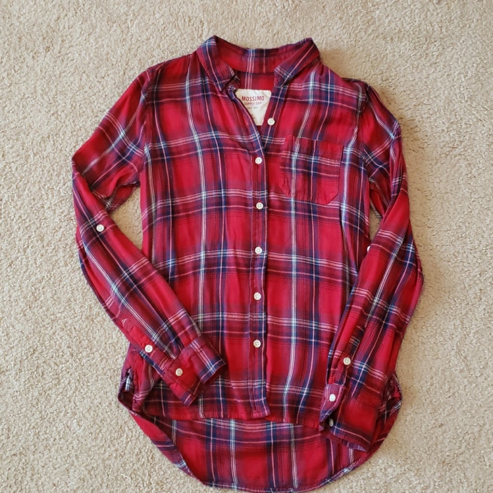 Mossimo plain flannel top size small